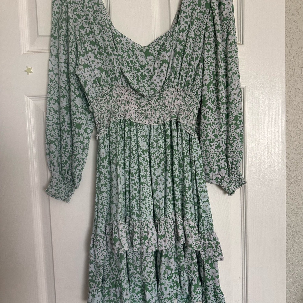 Floral Green Dress